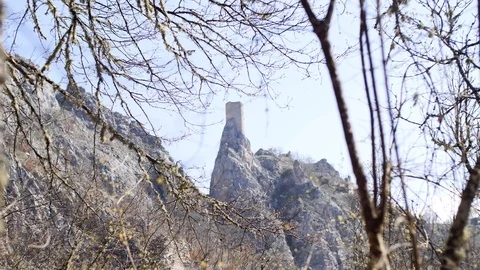 Old castle in the mountains Stock Footage 88303935