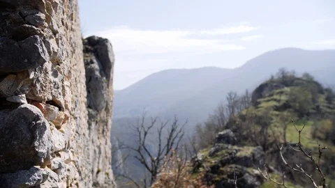 Old castle in the mountains. Stock Footage 88305913