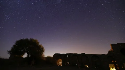 Old castle in the night. Stock Footage 163594581