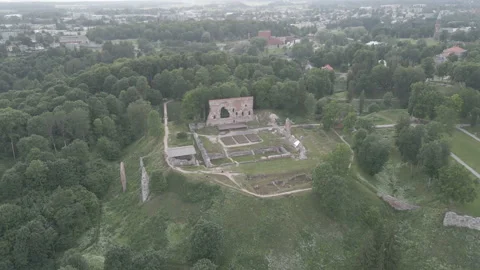 OLD CASTLE RUINS SUMMER 5 ZOOM IN - 3840x2160 - 59,94 FPS Stock Footage 168088217