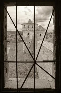 Old castle, sepia Stock Illustration