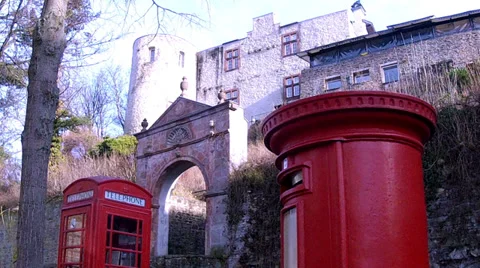 Old castle in small German town Bad Munstereifel. Stock Footage 33913601