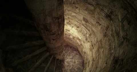 Old castle staircase, looping 3D animation Stock Footage 106768669