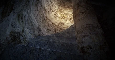 Old castle staircase, looping 3D animation Stock Footage 106769675