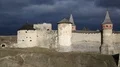 Old castle, stone fortress in Kamianets-Podilskyi city in western Ukraine HD Footage