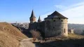 Old castle, stone fortress in Kamianets-Podilskyi city in western Ukraine HD Footage