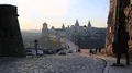 Old castle, stone fortress in Kamianets-Podilskyi city in western Ukraine HD Footage