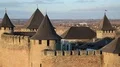 Old castle, stone fortress in Khotyn city, western Ukraine HD Footage