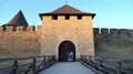 Old castle, stone fortress in Khotyn city, western Ukraine HD Footage
