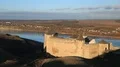 Old castle, stone fortress in Khotyn city, western Ukraine HD Footage
