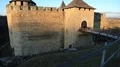 Old castle, stone fortress in Khotyn city, western Ukraine HD Footage
