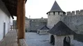 Old castle, stone fortress in Khotyn city, western Ukraine HD Footage