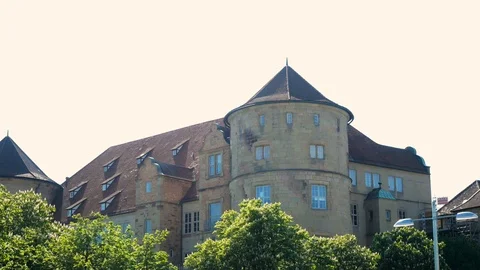 Old Castle Stuttgart - Tower of the Castle Church Stock Footage 108315045