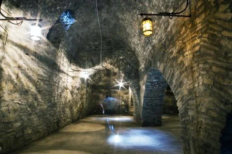 Old castle subterranean Stock Photos
