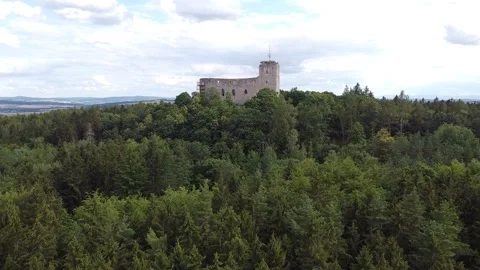 Old castle on the top Stock Footage 152578398