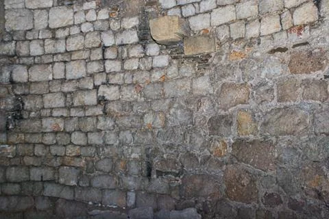 Old castle tower stone wall round Stock Photos