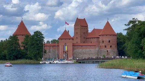 Old castle in Trakai Lithuania Stock Footage 246227265