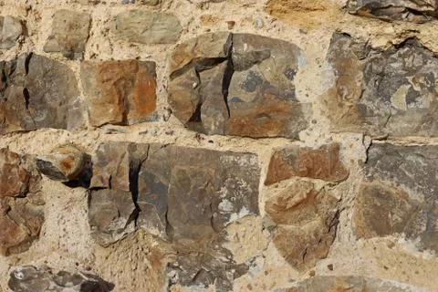 Old castle wall in close up 스톡 사진