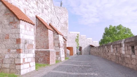 Old Castle walls, Buda Castle, Budapest Stock Footage 83762086