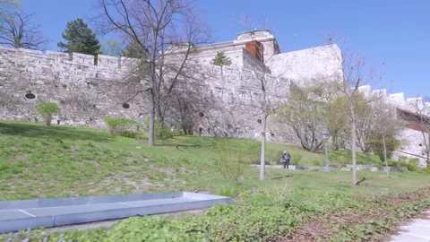 Old Castle walls, Buda Castle, Budapest Stock Footage 83762235