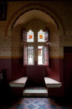 Old castle windows Stock Photos