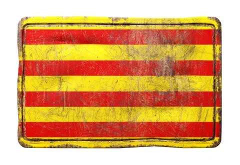 Old Catalonia flag Stock Illustration
