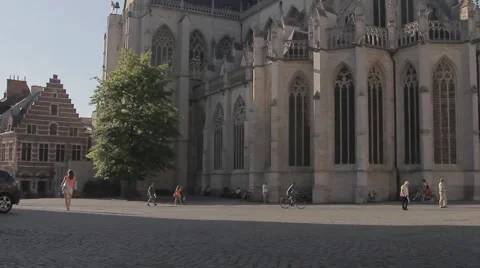 Old cathedral in the old town Stock Footage 42678669