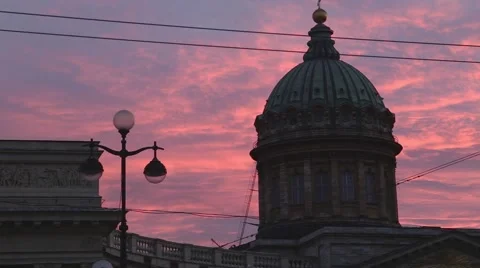 Old cathedral in the old town St. Petersburg Stock Footage 57739460