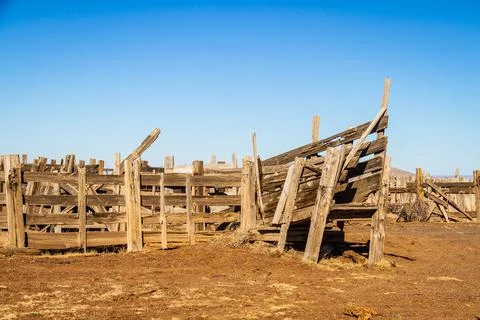 An old cattle corral 写真素材
