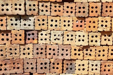 Old cement brick with orange, The bricks are stacked 写真素材