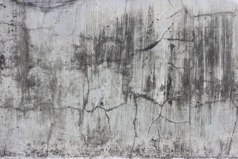 Old cement concrete wall texture with unpolished surface, crack, and vertic.. Stock Photos