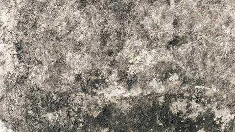 Old cement wall with weathered rusty stains and grunge peeling paint detail.. Stock Photos