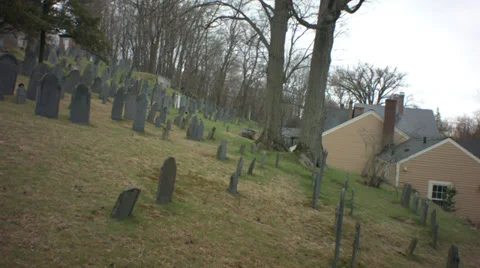 Old cemetary on a hill Stock Footage 37713141