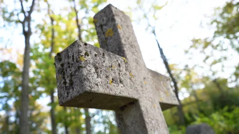 Old cemetery, cross Stock Footage 272622979