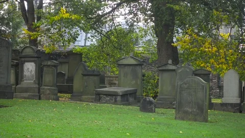 Old cemetery in Edinburgh Stock Footage 85245841
