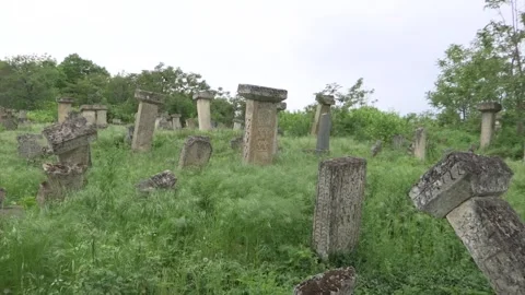 Old cemetery grass Stock Footage 130522792