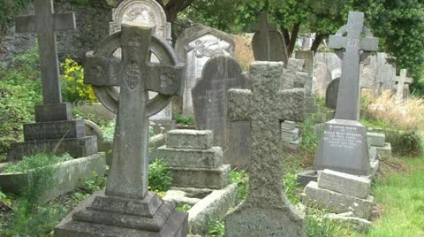 Old Cemetery Graves Stock Footage 18173479