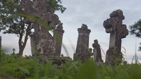 Old Cemetery Graveyard 库存影片 76775594
