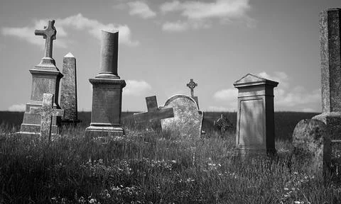 Old cemetery illustration Stock Illustration