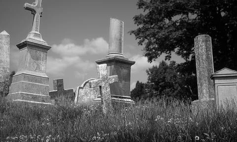 Old cemetery illustration Stock Illustration