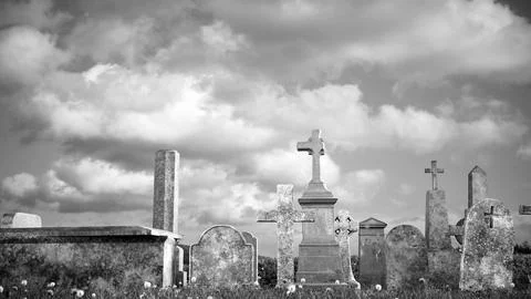 Old cemetery illustration Stock Illustration