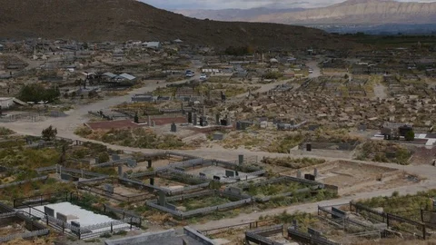Old cemetery in the middle of the valley Video stock 82230066