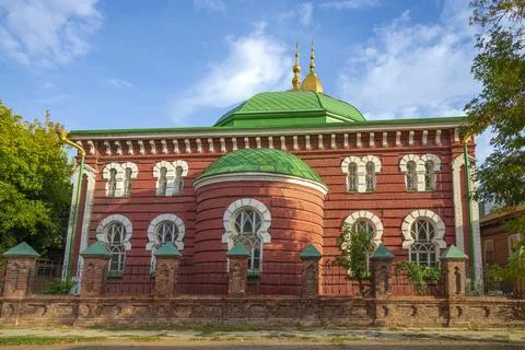 Old Central Mosque (Red) close-up. Astrakhan, Russia Stock Photos
