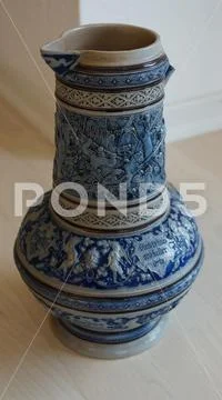 Old ceramic beer jug german tradition Stock Photos