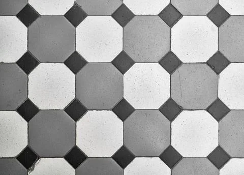 Old ceramic tiles with a classic pattern laid background, texture Stock Photos