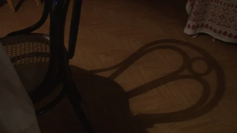 Old chair and its shadow Stock Footage 87091149