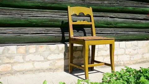 Old chair side view Stock Footage 116023632