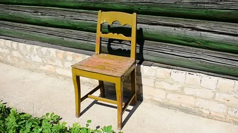 Old chair, top view Video stock 116023639