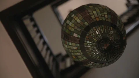 Old chandelier hanging from ceiling Video stock 83884454