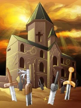 Old chapel. Stock Illustration